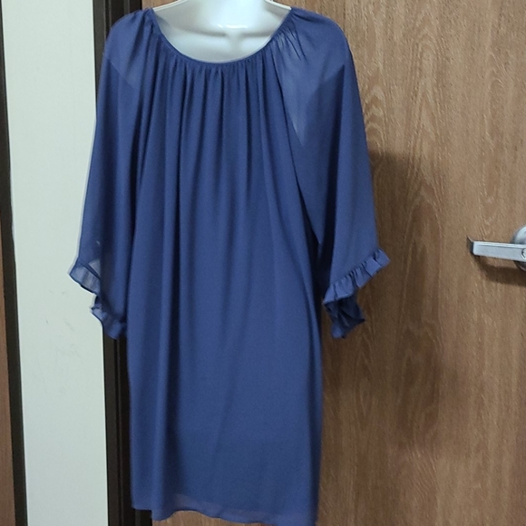 Lulu's Blue Ruffle Dress Size M - Picture 3 of 3